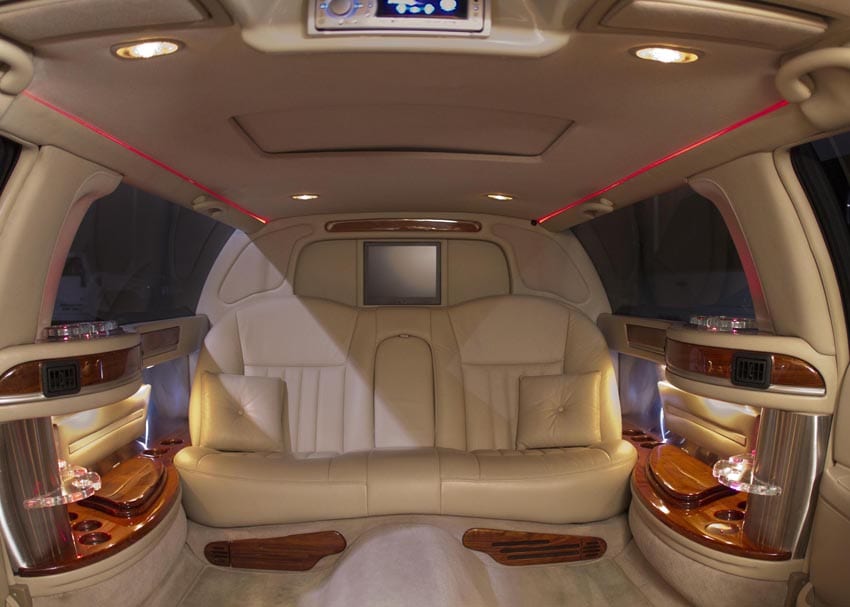 Stretch Black Lincoln Limo Interior View
