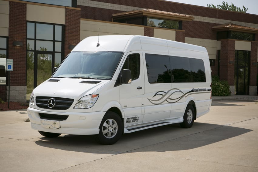 party bus rental White Mercedes